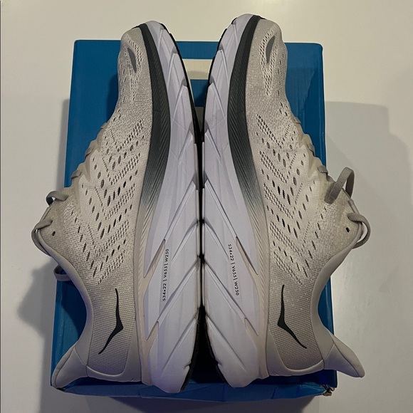 Hoka Clifton 8 White and Gray Mens 13 LIKE NEW - Picture 3 of 8